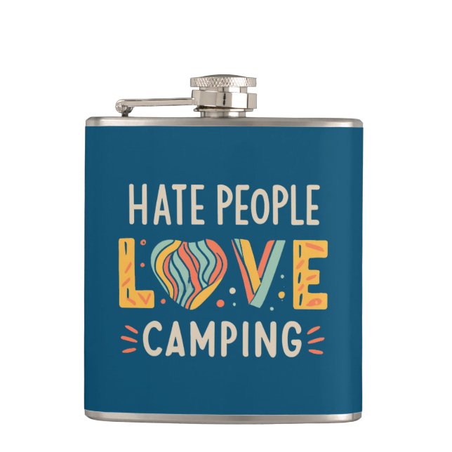 Hatar människor kärlek camping fickplunta (Framsidan)