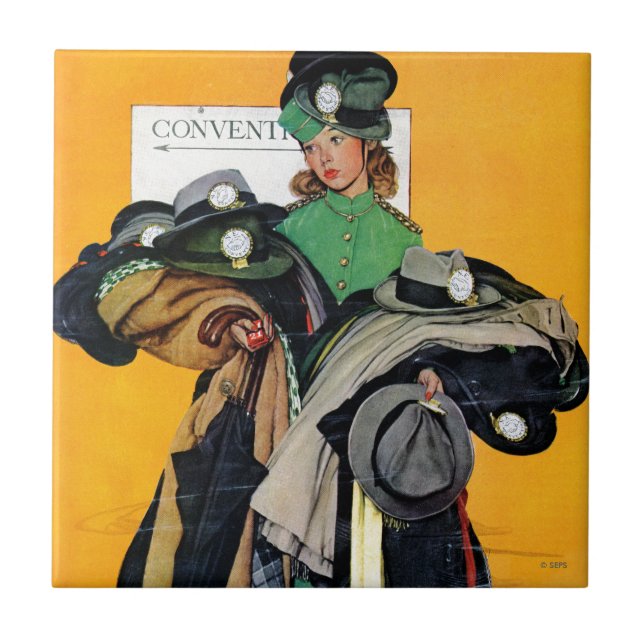 Hatcheck Girl Kakelplatta (Framsidan)