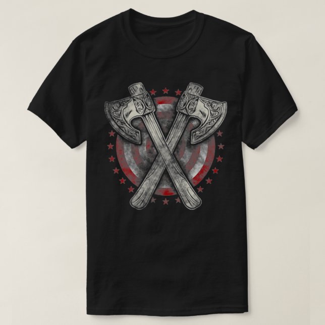 Hatchet Ae Throwing Pocket Badge  T Shirt (Design framsida)
