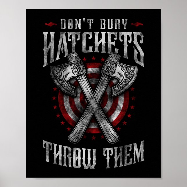 Hatchet Ax Throwing Bury Hatchets Poster (Framsidan)