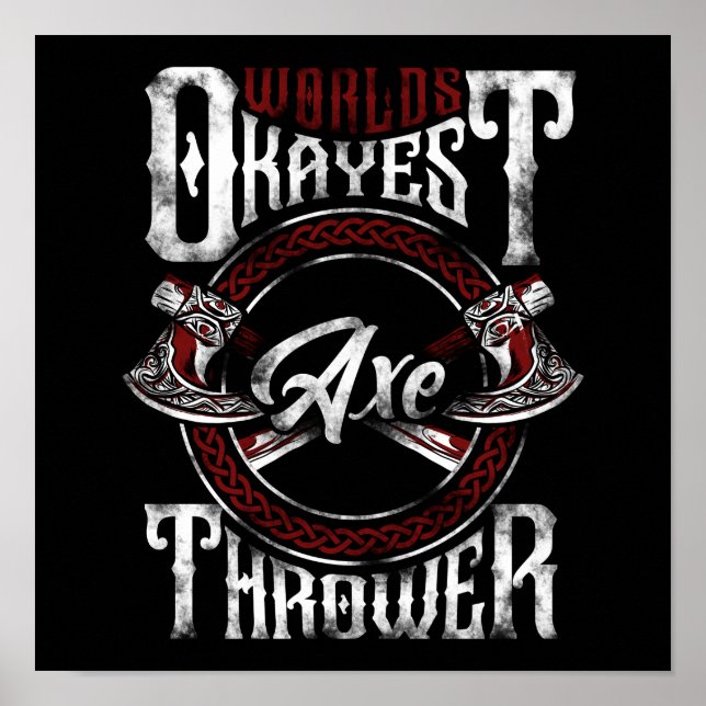 Hatchet Ax Throwing Lumberjack World's Okayest Poster (Framsidan)