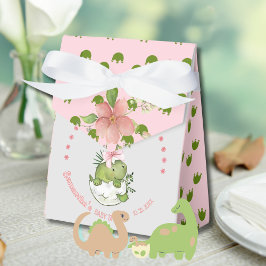 Hatching Dino with Pink Bow Baby Shower  Presentaskar