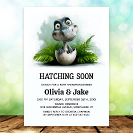 Hatching Soon Dinosaur Baby Shower Invitation Inbjudningar