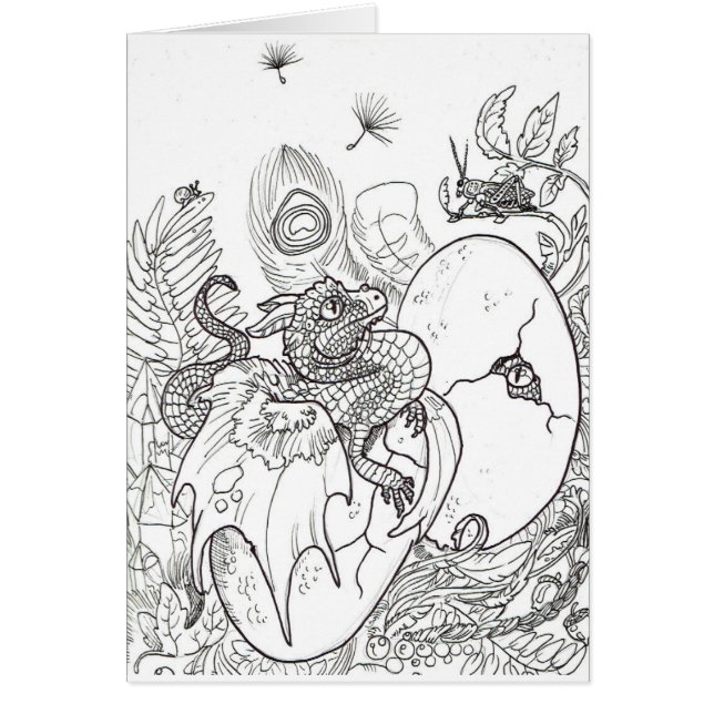 Hatchling Dragon Hälsningskort (Framsidan)