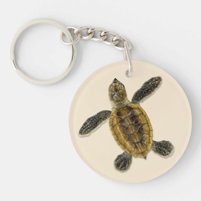 Hatchling Keychain för Hawksbill havssköldpadda (Framsidan)