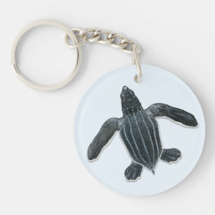 Hatchling Keychain för Leatherbackhavssköldpadda