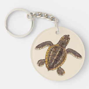 Hatchling Keychain för Loggerheadhavssköldpadda