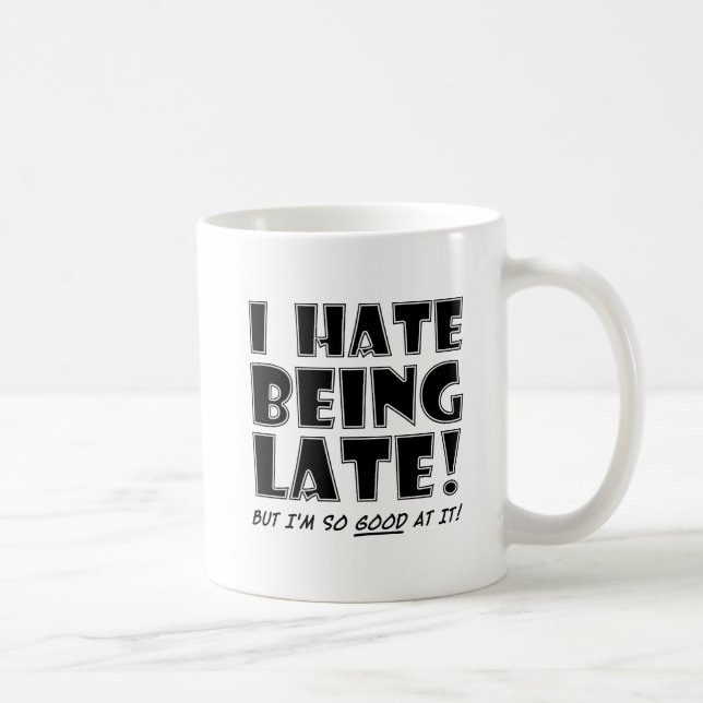 Hate är Bra på Late Funny Mug Kaffemugg (Höger)