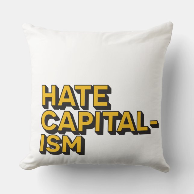 Hate Capitalism Cushion Kudde (Framsida)
