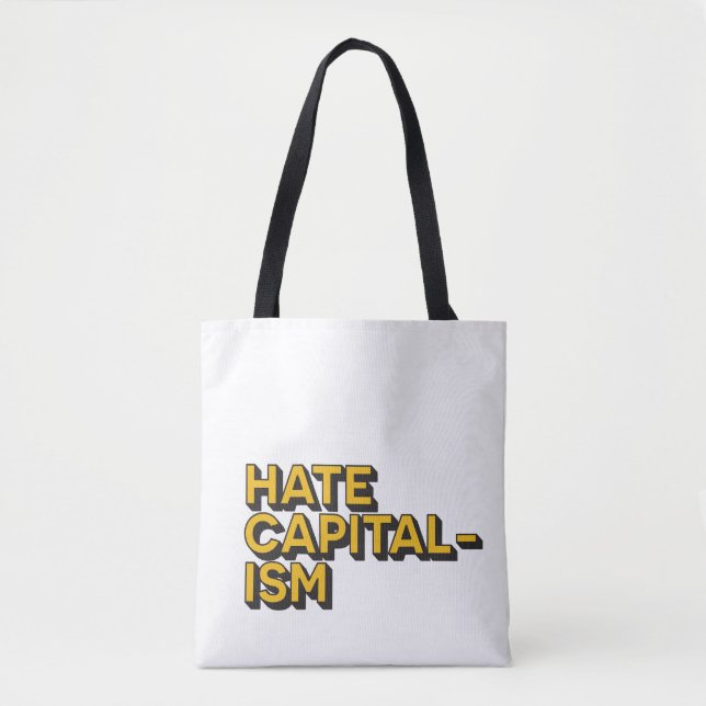 Hate Capitalism Tote Bag Tygkasse (Framsida)