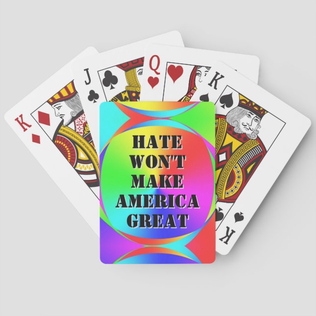 Hate gör inte Amerika Underbart Casinokort (Baksidan)