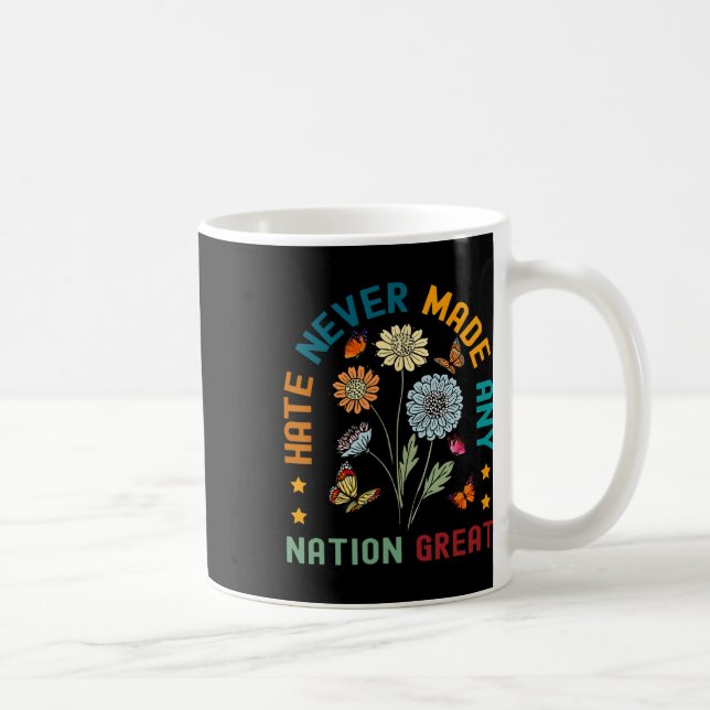 Hate har aldrig gjort någon Underbar Blommigt-fred Kaffemugg (Höger)