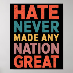 Hate har aldrig gjort någon Underbar Nation Anti T Poster