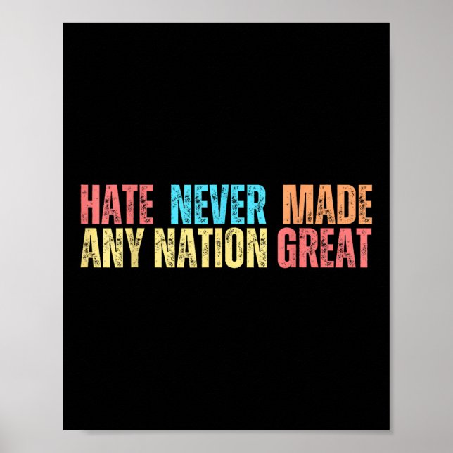 Hate har aldrig gjort någon Underbar Nation Anti T Poster (Framsidan)