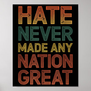 Hate har aldrig gjort någon Underbar Nation Anti T Poster