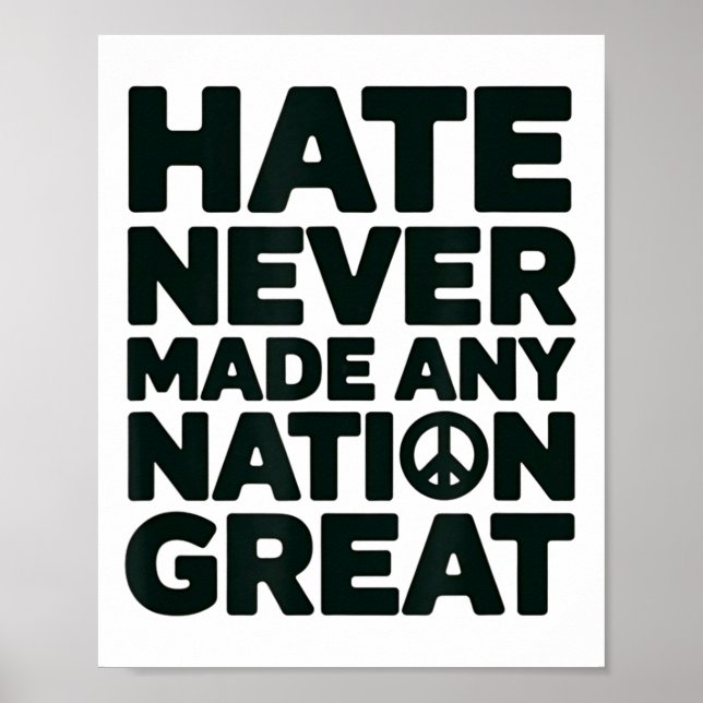 Hate har aldrig gjort någon Underbar Nation Anti-t Poster (Framsidan)