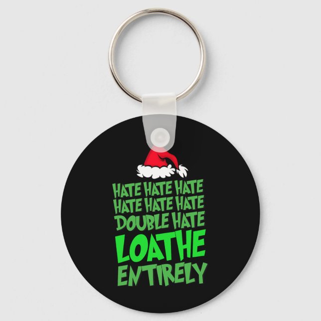 Hate Hate dubbla hatloathe hela Roligt Christma Nyckelring (Framsida)