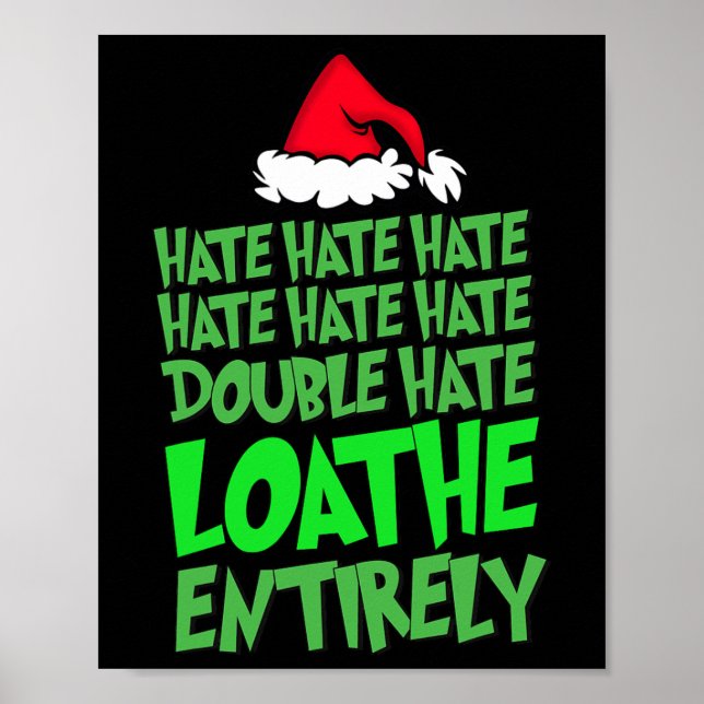Hate Hate dubbla hatloathe hela Roligt Christma Poster (Framsidan)