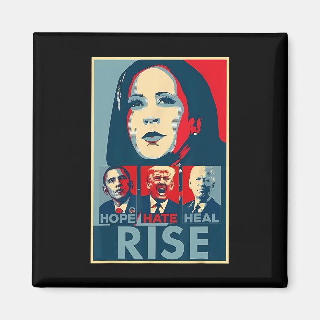 Hate Heal Grow Stiga upp president Kamala Harris C Magnet (Framsidan)