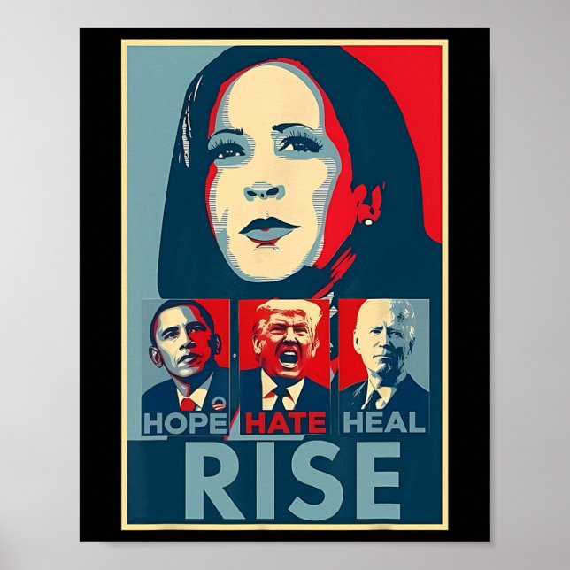Hate Heal Grow Stiga upp president Kamala Harris C Poster (Framsidan)