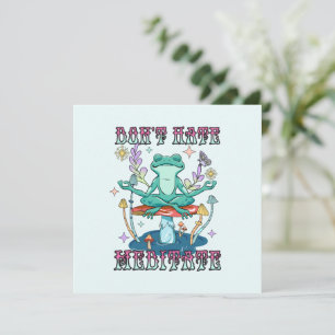 "Hate inte, Meditate" Fredlig groda och Blommigt