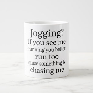 Hate Jogging Quote Jumbo Mugg