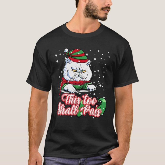 Hate jul arg elf cat grumpy kitten anti Ch T Shirt (Framsida)