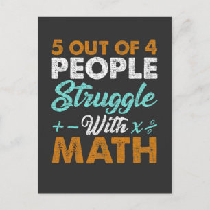 Hate Math Kamle Funny Mathematician Jokes Vykort