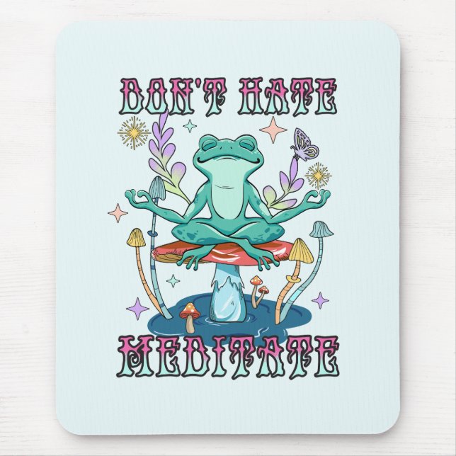 Hate, meditat - Meditating Frog & Flower Musmatta (Framsidan)