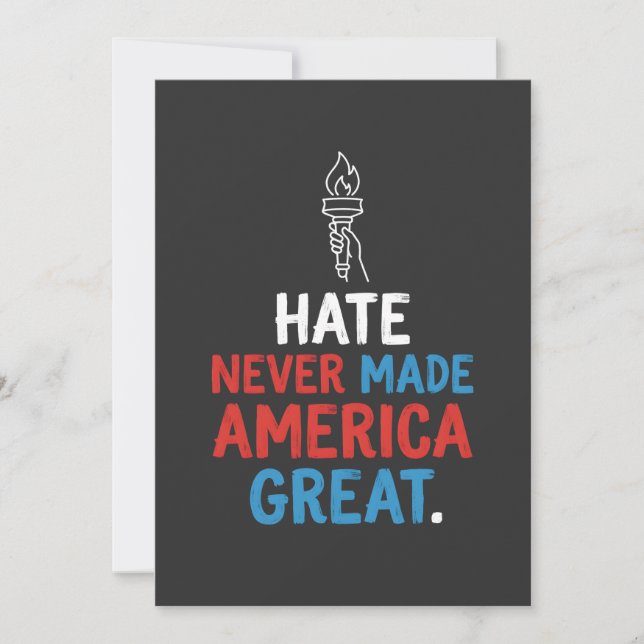 Hate Never Made America Great Patriotic Statement Inbjudningar (Framsida)