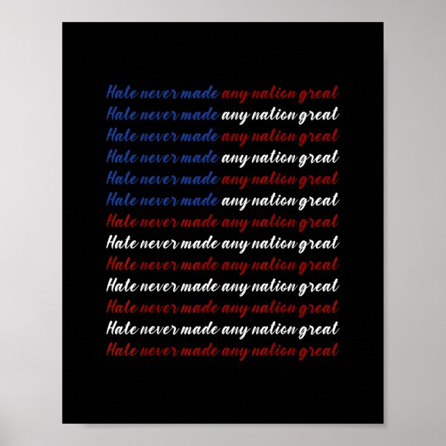 Hate Never Made Any Nation Great 4th Of July  Poster (Framsidan)
