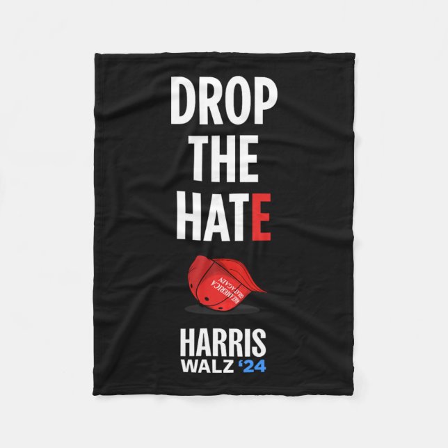 Hate - No Maga Hat Vote Kamala Harris Tim Walz Fleecefilt (Framsidan)