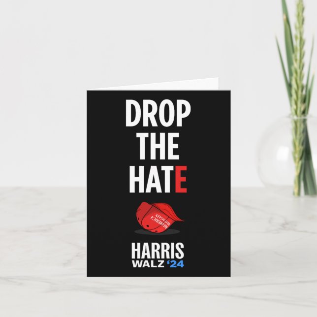 Hate - No Maga Hat Vote Kamala Harris Tim Walz Kort (Framsida)
