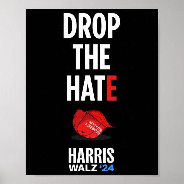 Hate - No Maga Hat Vote Kamala Harris Tim Walz Poster (Framsidan)