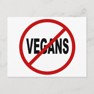 Hate Vegans/No Vegans Tillåt signering Påstående Vykort