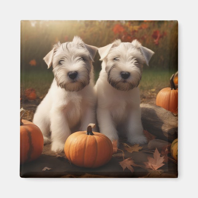 Haten Terrier Puppy Autumn Delight Pumpkin Magnet (Framsidan)