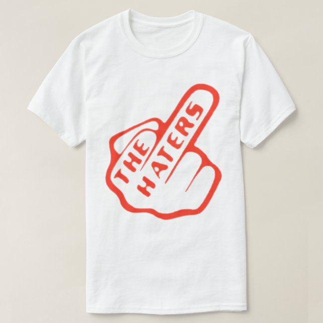Haters Finger Red/White Urban Mode T Shirt (Design framsida)