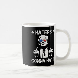 Haters Gonna Hate Mitten Finger Funny Trump 2024 P Kaffemugg