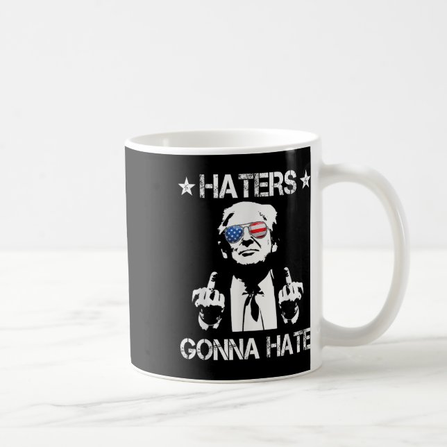 Haters Gonna Hate Mitten Finger Funny Trump 2024 P Kaffemugg (Höger)