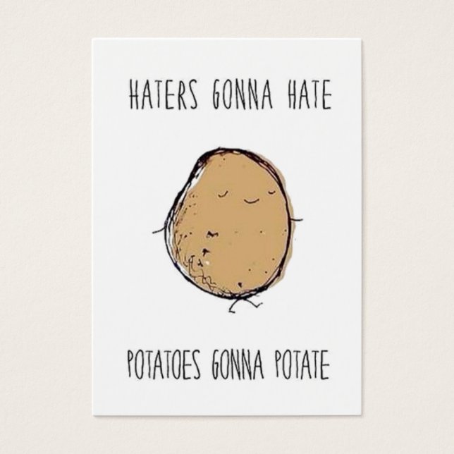 Haters kommer att hata potatis... visitkort (Framsidan)