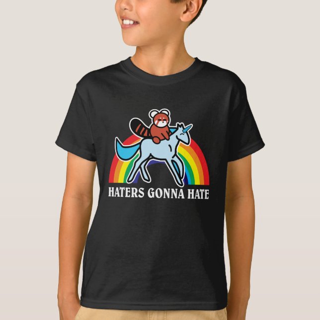 Haters som går att hata rolig röd t shirt (Framsida)