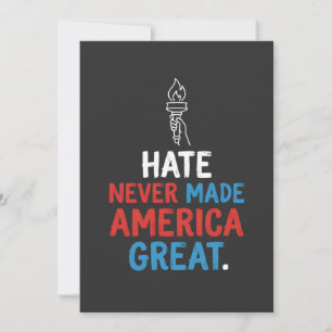 Hatet gjorde aldrig Amerika bra Patriotiskt uttala Inbjudningar