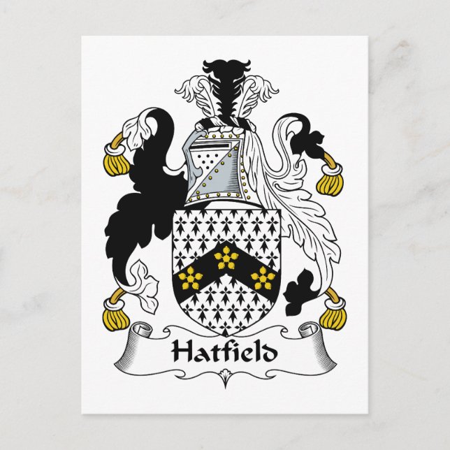 Hatfield Family Crest Vykort (Framsida)