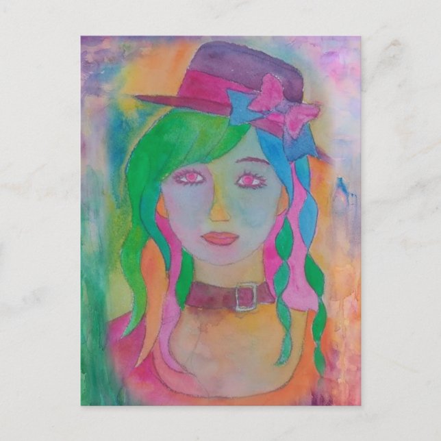 hatflicka - vykort (Framsida)