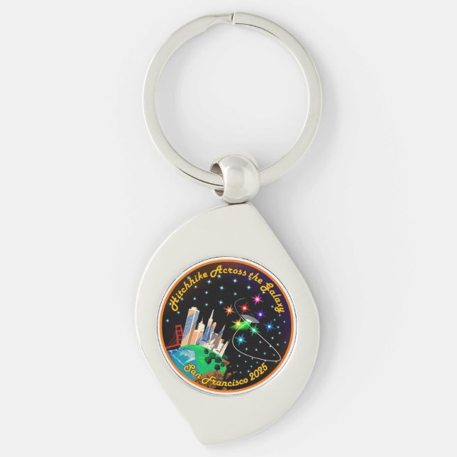 HATG-nyckelkedja Swirl Silverfärgad Nyckelring (Framsidan)