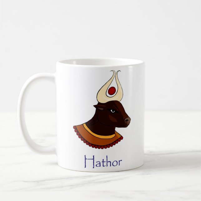 Hathor - Ancient Egyptian Cow Goddess Kaffemugg (Vänster)