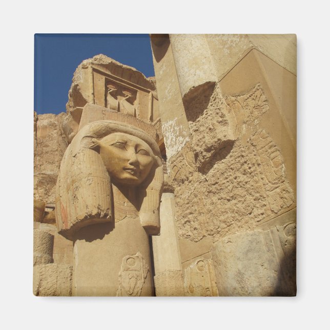 Hathor column - Queen Hatshepsut's Temple, egypten Magnet (Framsidan)
