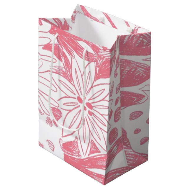 HATHOR Coral Floral Gift Bag (Framsidan Vinklad)