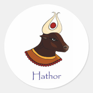 Hathor - den antika egyptiska gudinnan runt klistermärke
