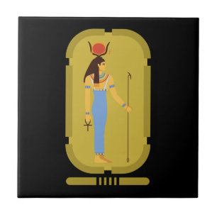 Hathor Egyptian Ancient Goddess Ceramic Tile Kakelplatta